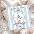 Personalised Baby Boy Welcome Card, Custom Name Initial, Newborn Congratulations