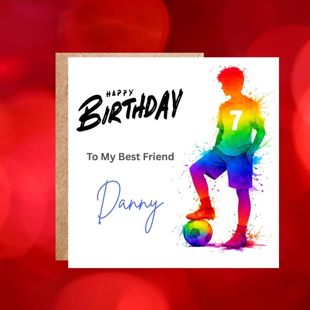 Personalized Football Birthday Card for Grandson, Nephew, Brother, Friend