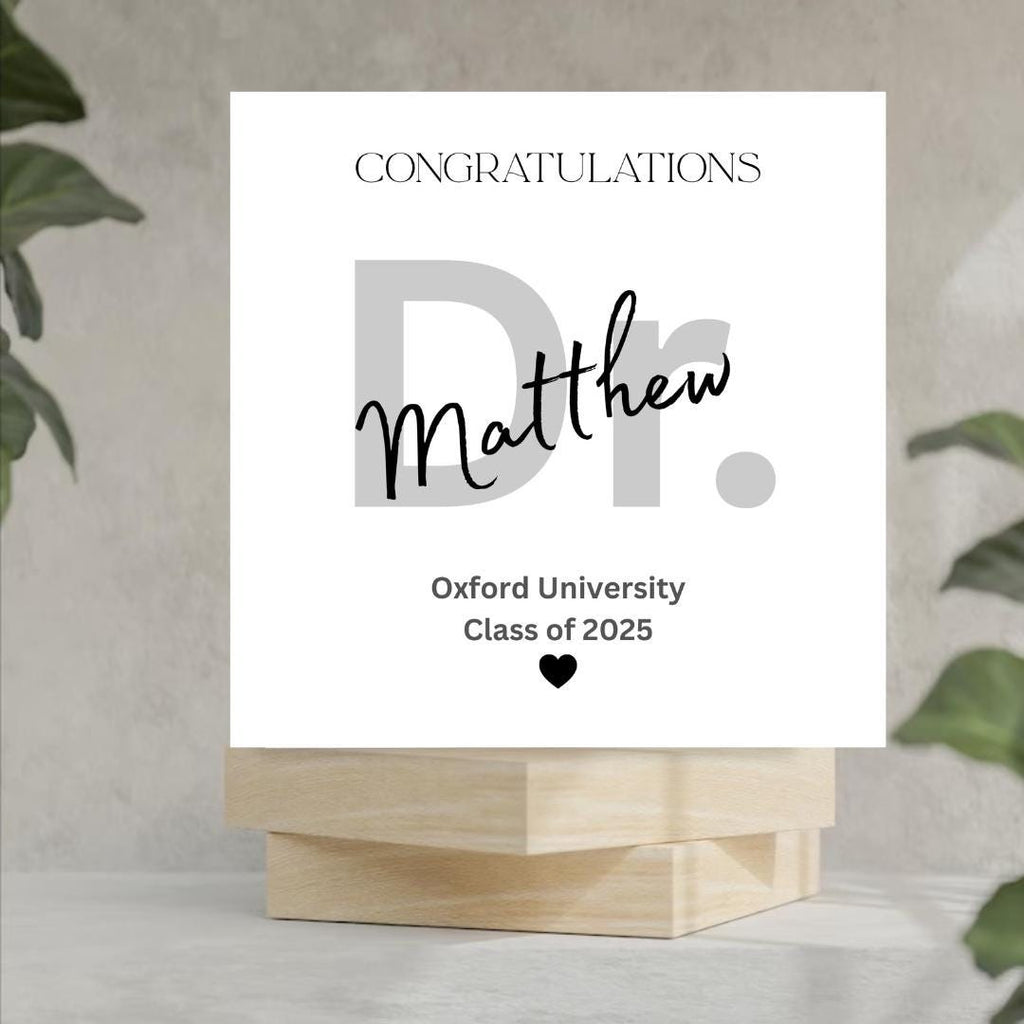 Personalized Doctor Graduation Card | Modern Minimalist Design