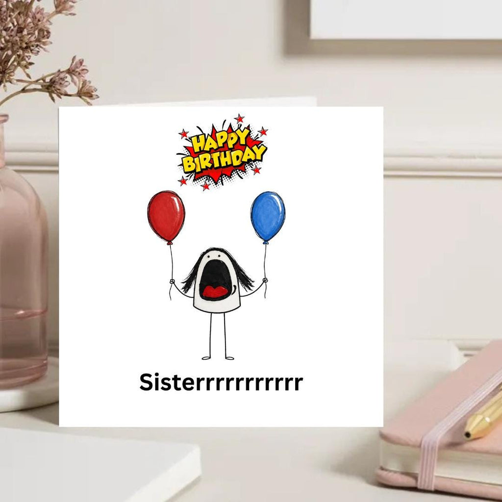 Funny Birthday Card for Sister, Birthday Card for Her