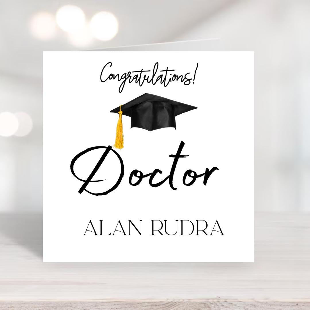 Doctor Graduate Card | Personalized Name Card | Medical School Graduation | Blank or Printed Inside Option