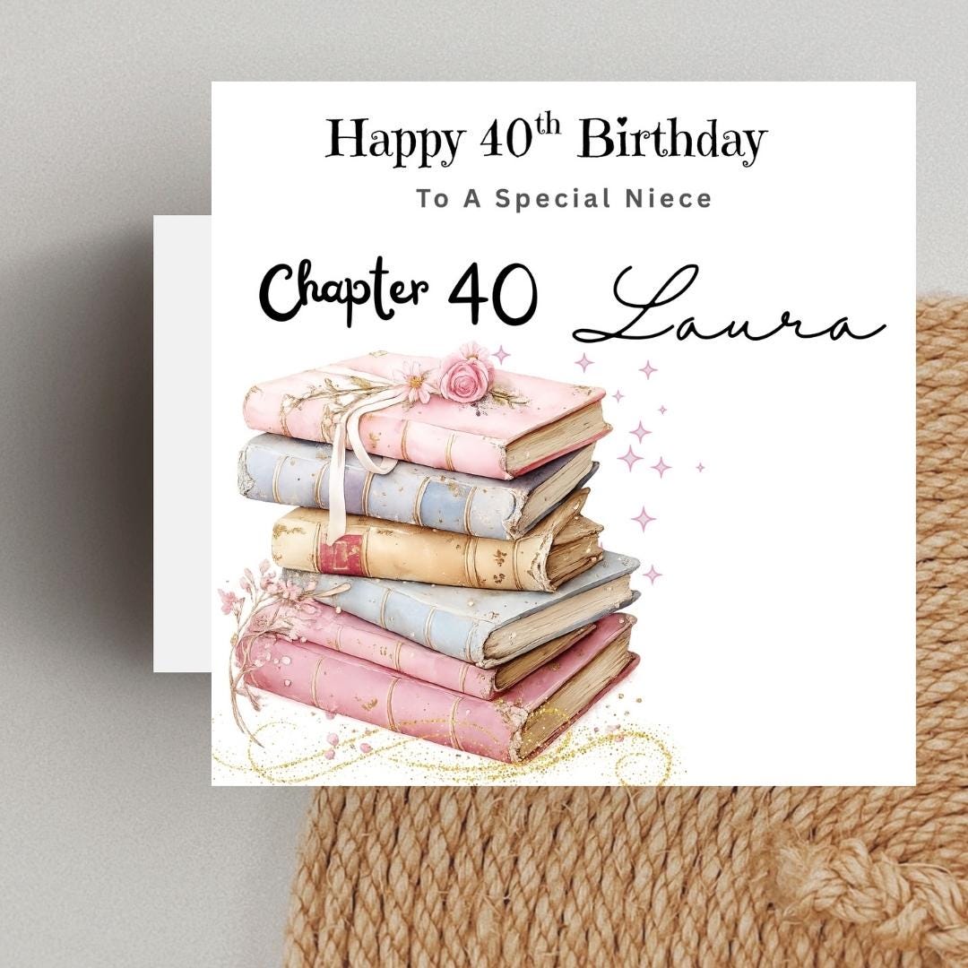 Personalized 40th Birthday Card For Sister, Chapter 40 Book Floral Design Cards