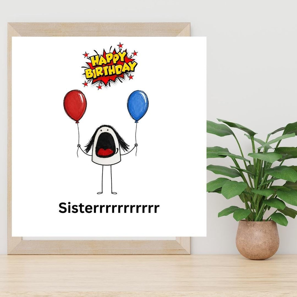 Funny Birthday Card for Sister, Birthday Card for Her