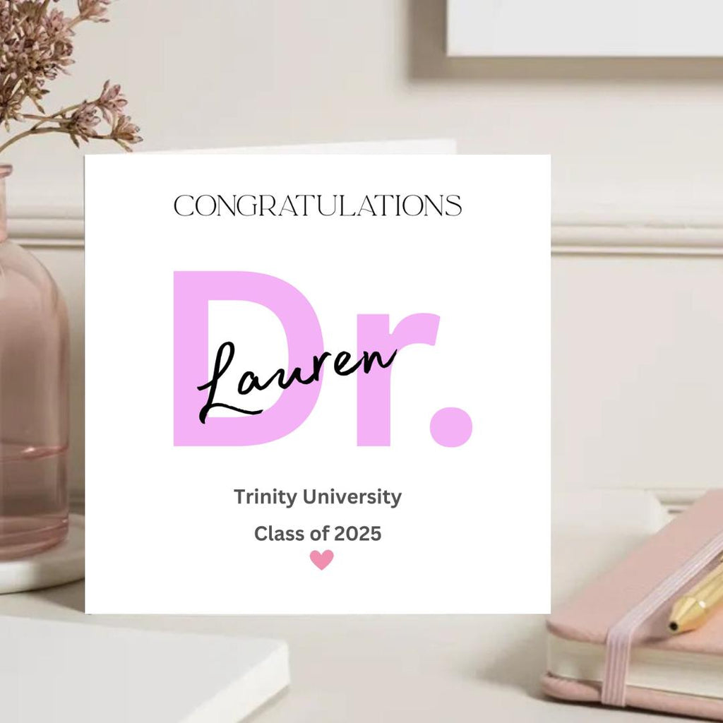 Personalized Doctor Graduation Card | Modern Minimalist Design