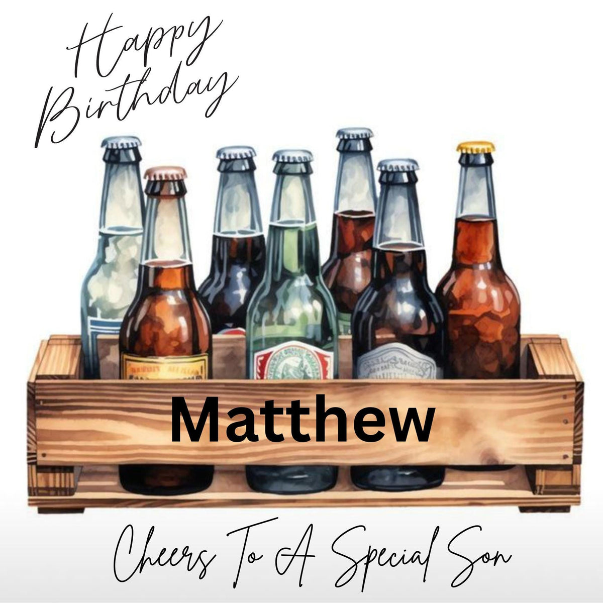 Personalized Beer Birthday Card for Men, Custom Name Brother In Law, Son InLaw Cards