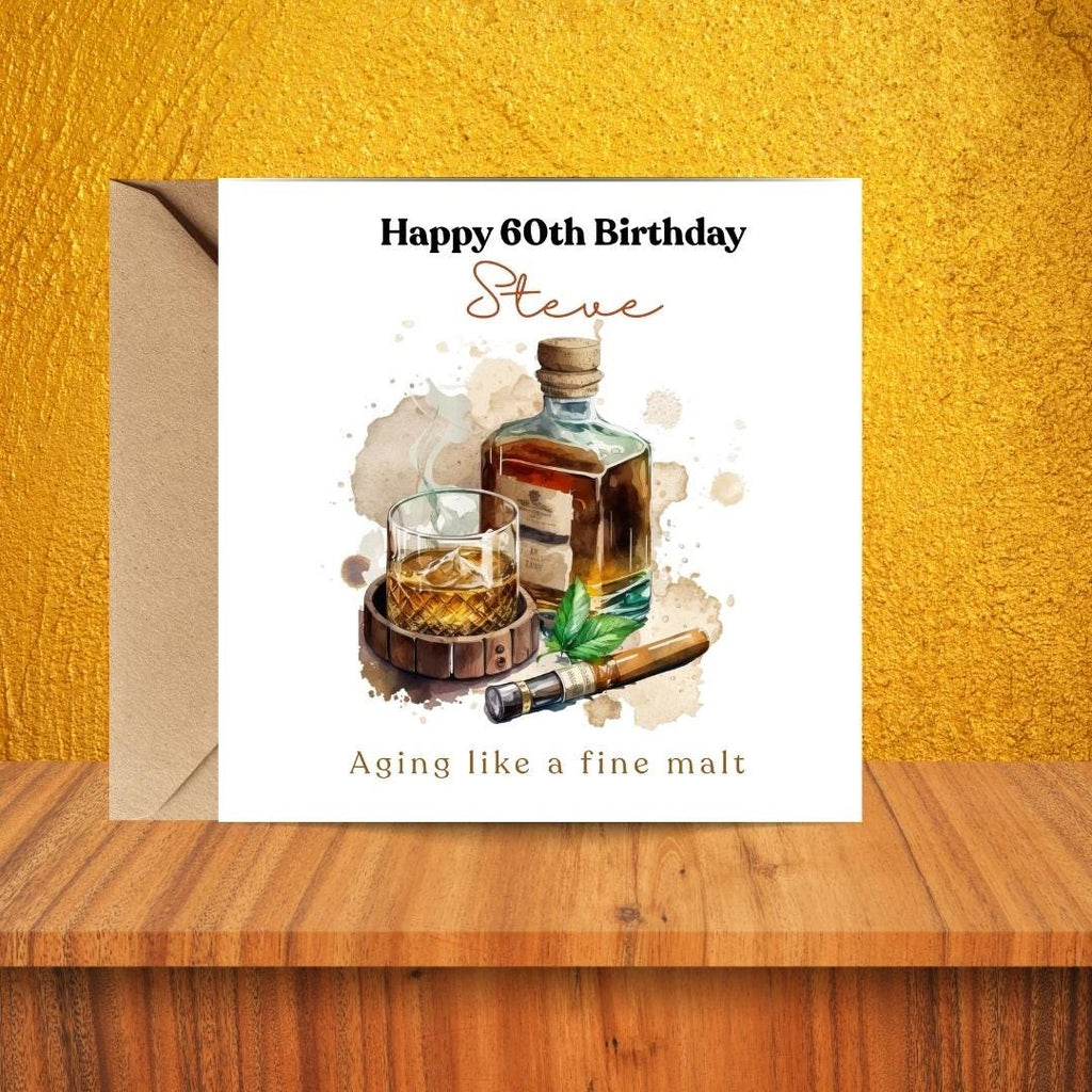 Funny 60th Birthday Card For Husband, Dad, Grandpa - Whiskey Lover Card