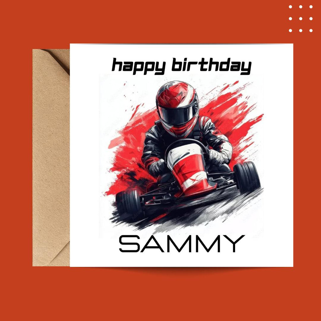 Personalized Birthday Card For Him Sports Car Themed Card For Son