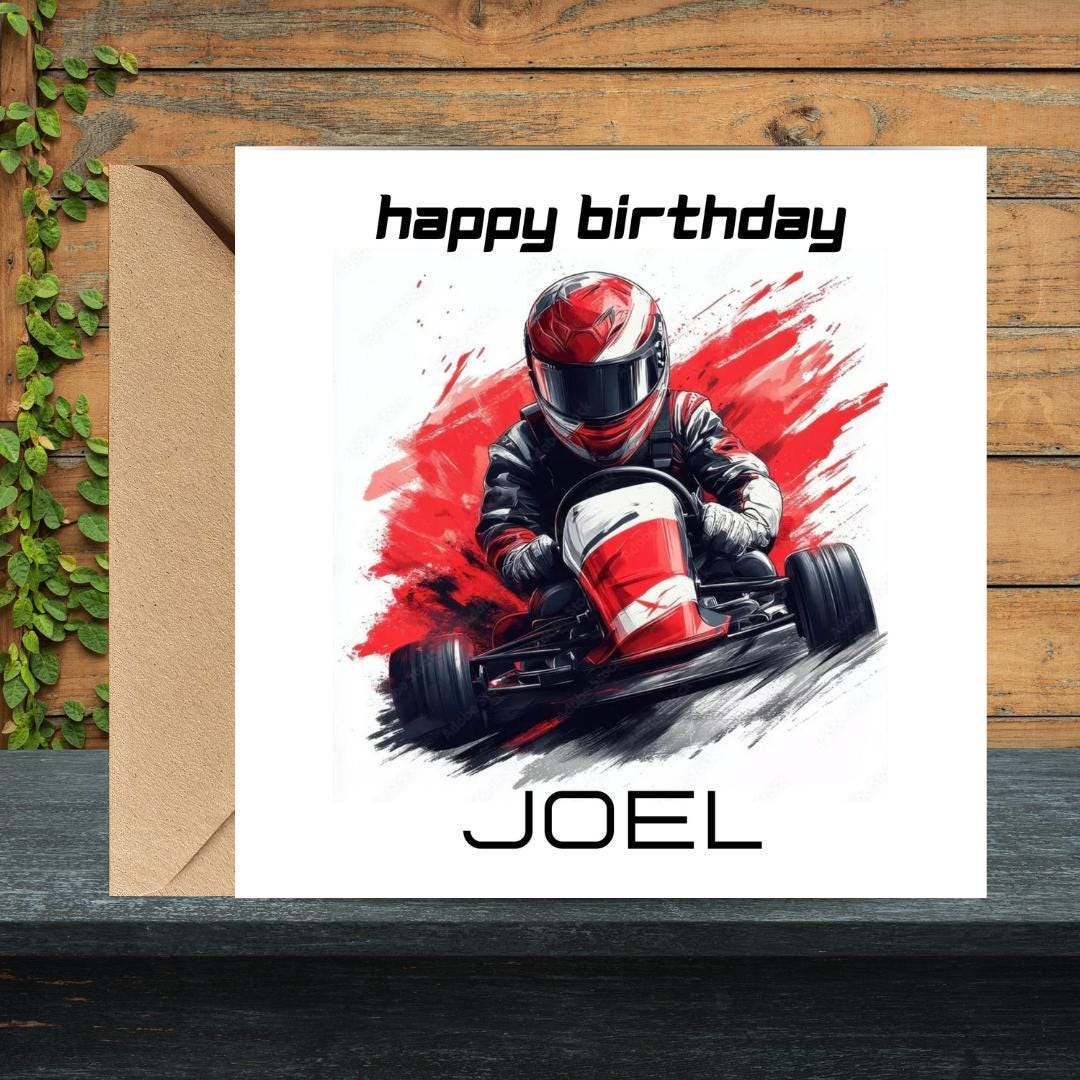Personalized Birthday Card For Him Sports Car Themed Card For Son