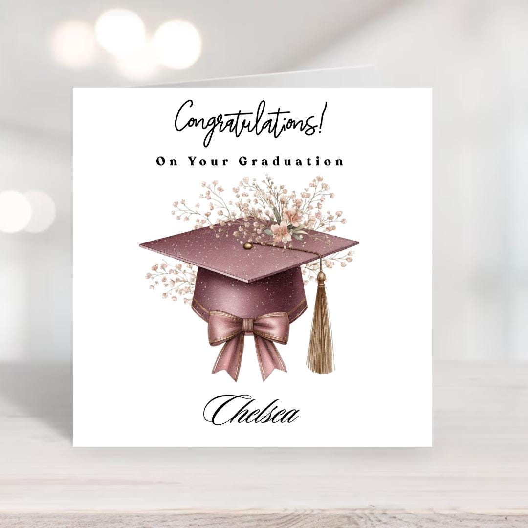 Personalized Graduation Card For Daughter, College University Grad, Class of 2026 Congratulations