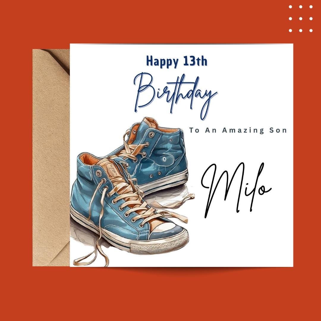 Personalized 13th Birthday Card For Son grandson