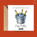 Personalized Brother In Law Birthday Card, Custom Name Beer Birthday Cards for Men