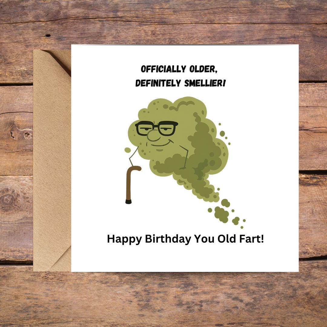 Rude Birthday Card For Husband, Humorous Birthday Cards For Him, Getting Older Card