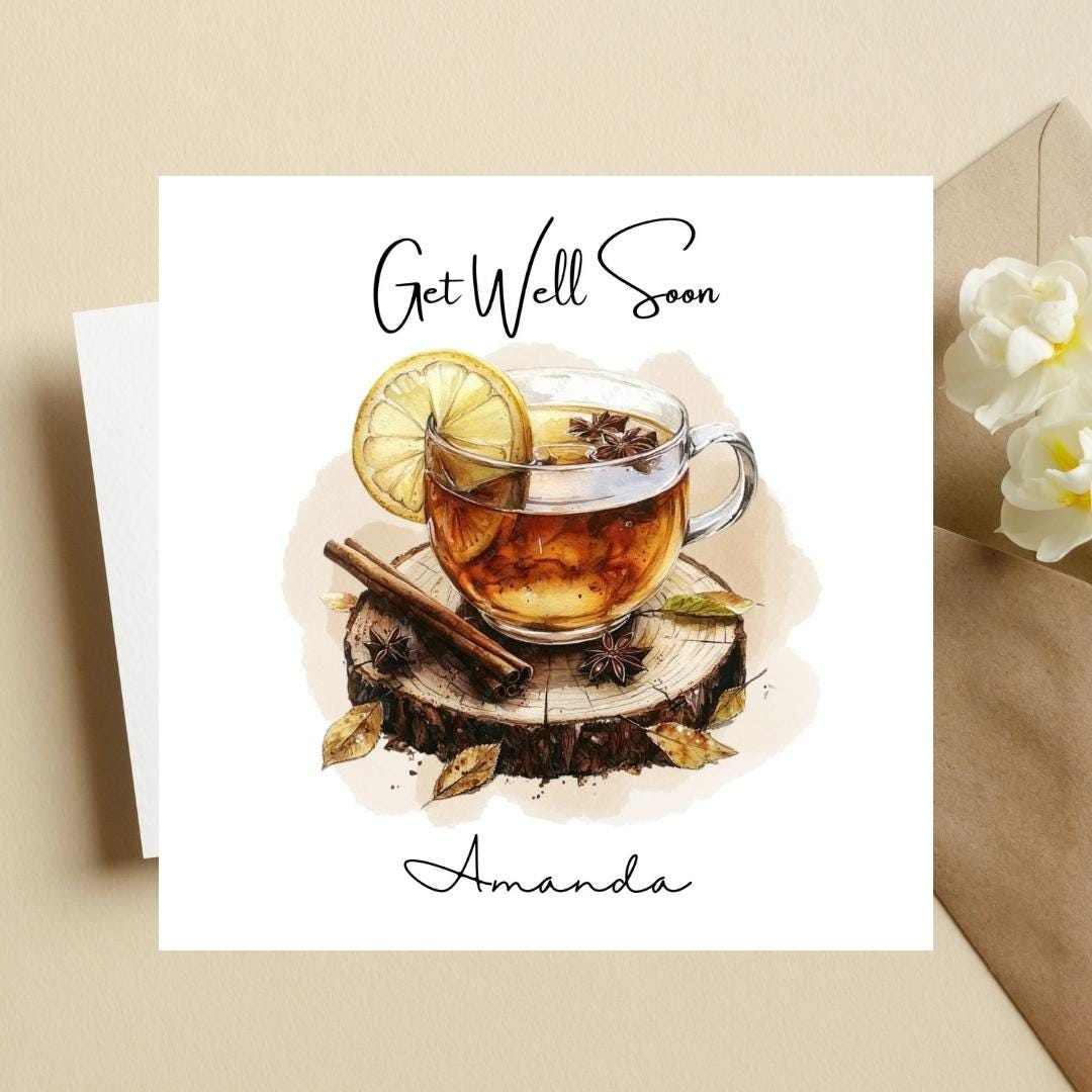 Personalized Get Well Soon Card, Het well cards