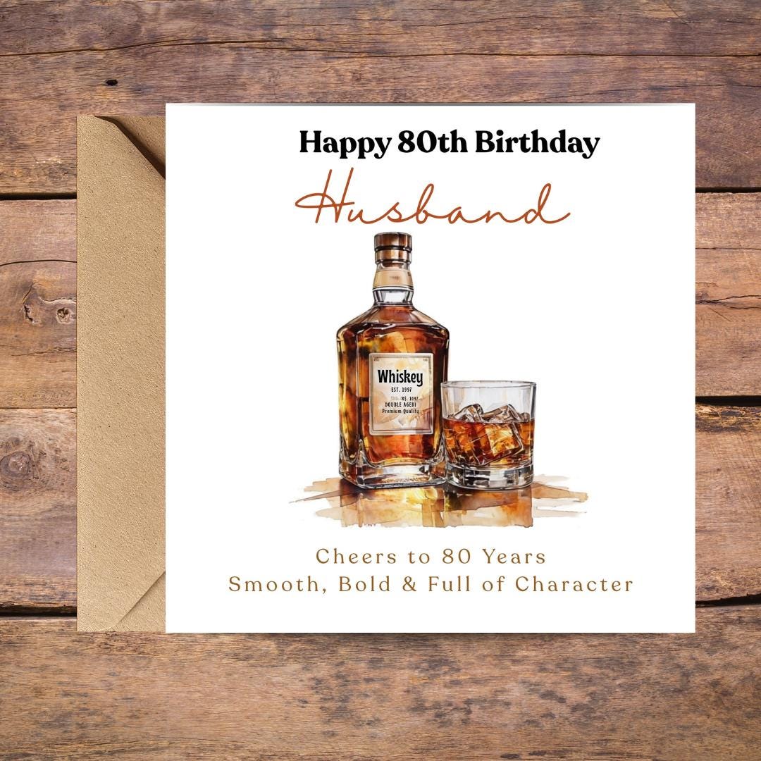 Funny 80th Birthday Card For Husband, Dad, Grandpa, Uncle - Record Player Humour Greeting Cards