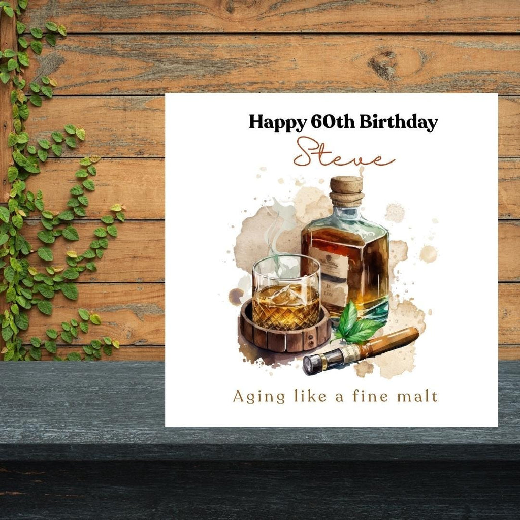 Funny 60th Birthday Card For Husband, Dad, Grandpa - Whiskey Lover Card