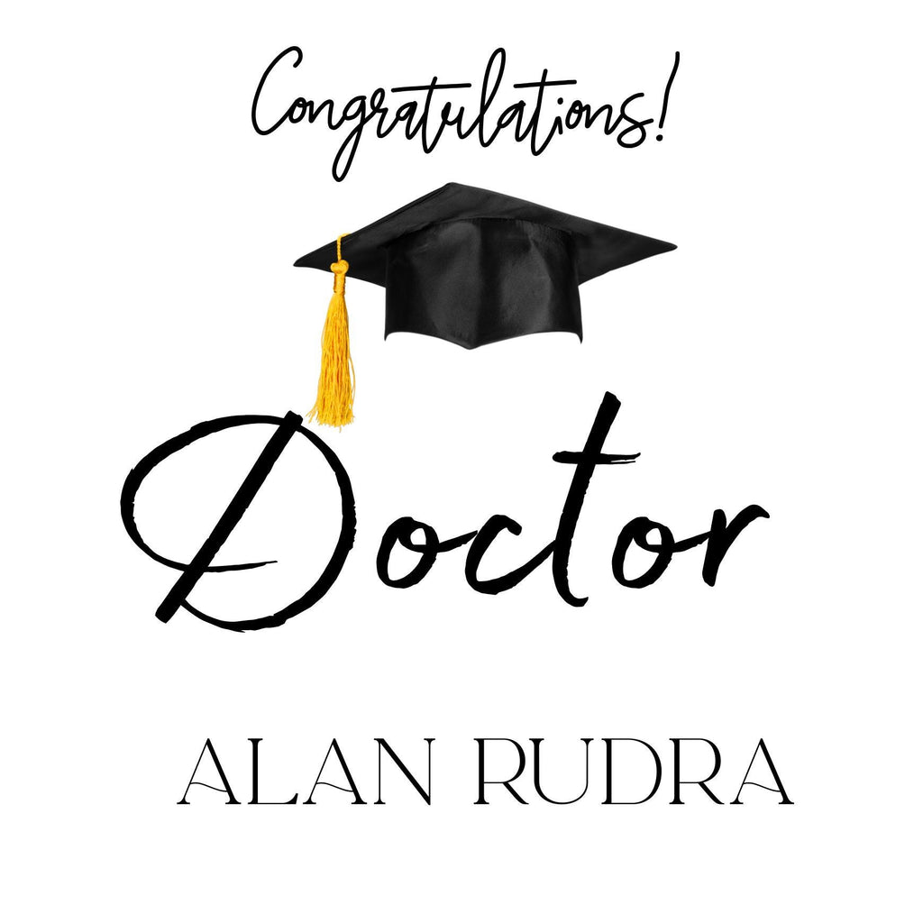 Doctor Graduate Card | Personalized Name Card | Medical School Graduation | Blank or Printed Inside Option