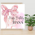 Coquette Bow Birthday Card: Personalized card for girls