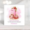 Personalized Berry 1st Birthday Card For Granddaughter, Daughter First Birthday Cards, Strawberry Number One