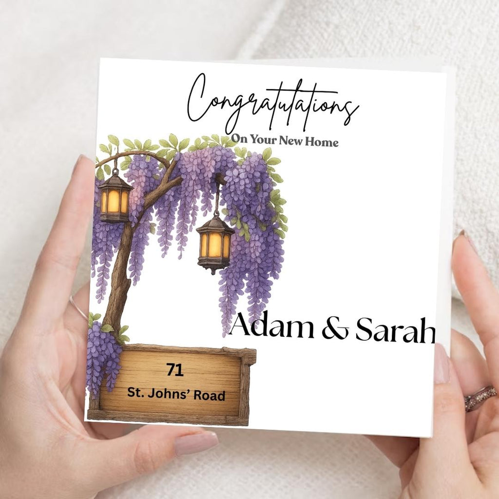 New Home Congratulations Card, Housewarming Gift With Custom Address Names