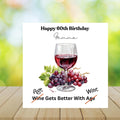 Personalized 60th Birthday Card Funny Wine – Custom Name Milestone Birthday Cards