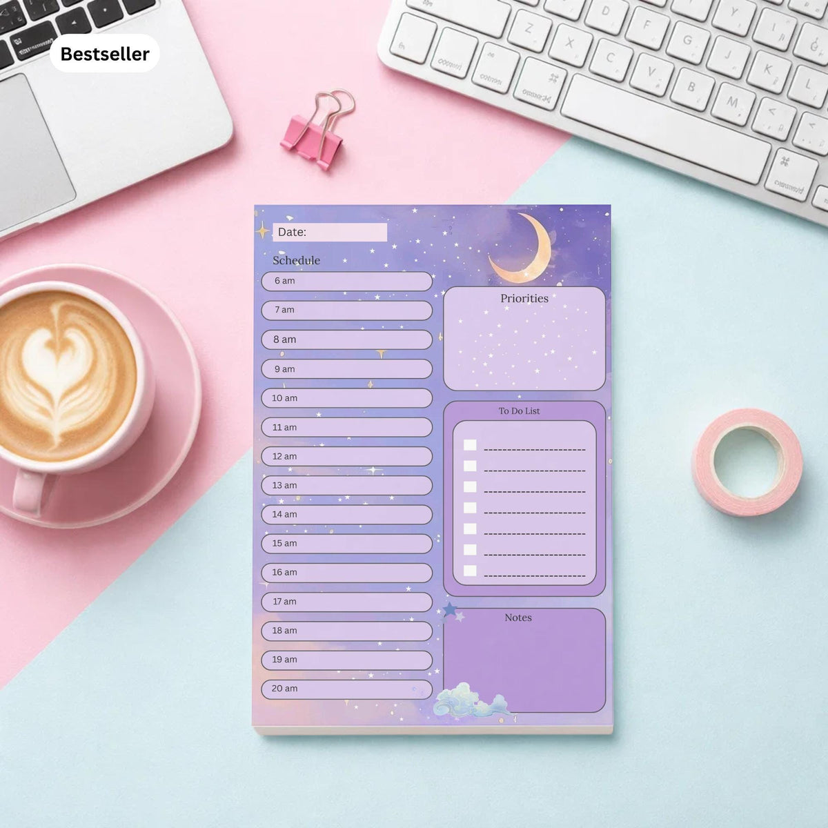 Colourful To Do List Planner Pad | Weekly Desk Notepad | Pink Productivity Record | Task Organiser