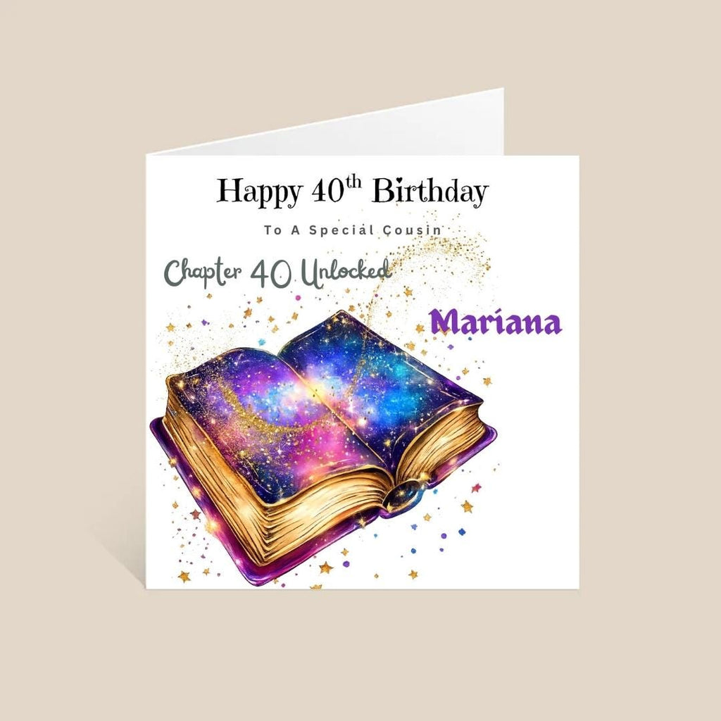 Personalized 40th Birthday Card, Chapter 40 Unlocked, Sister Friend Daughter (Kraft Envelope)