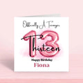 13th Birthday Card For Daughter Granddaughter Sister, Officially a Teenager Big Number Balloons 13