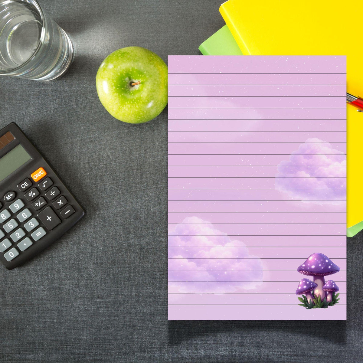 A5 notebook Purple pastel shade lined with sparkles, Kawaii Stationery, 40 Tear-Off Planner Pages