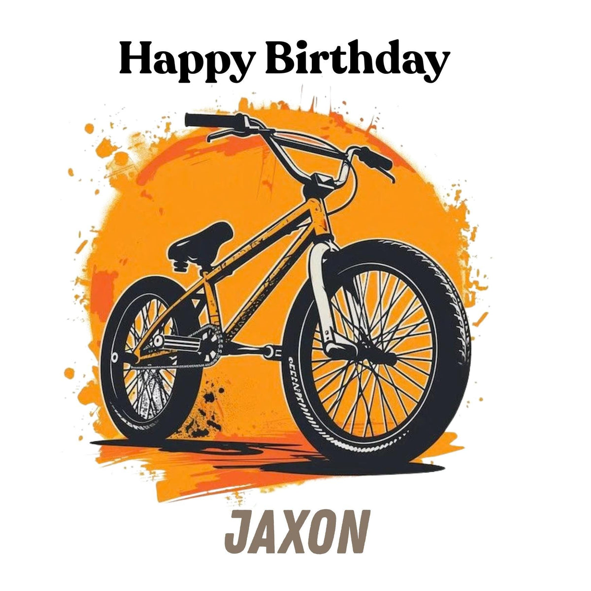 Personalized Birthday Card for Son, Custom Name Teen BMX Bike Rider Card