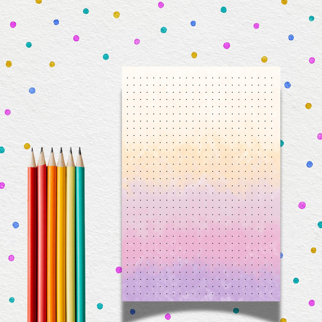A5 Dot Grid Notepad, 40 Tear-Off Page Memo Pad, Bullet Journal Colourful Kawaii Stationery