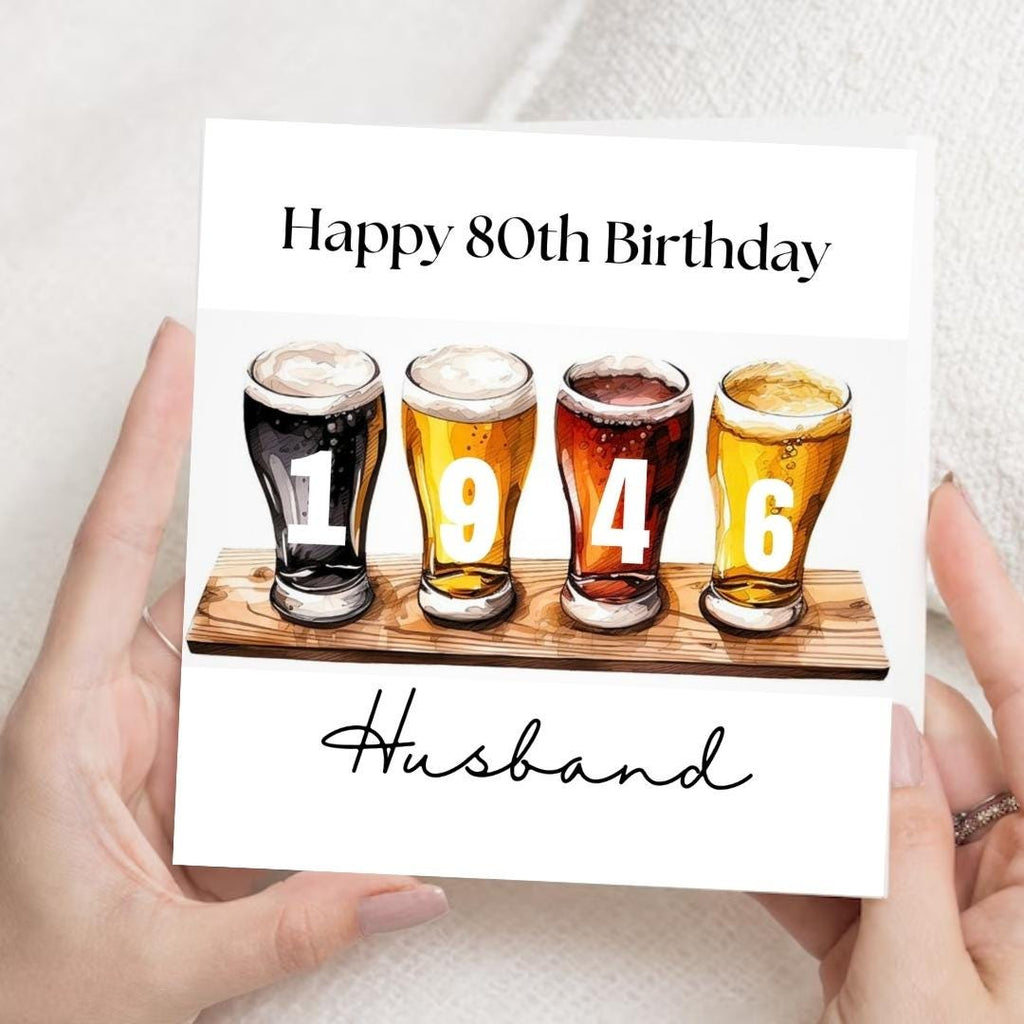 Personalized 80th Birthday Card For Grandad, Funny Birth Year Custom Name Greetings For Men