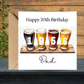 Personalized 70th Birthday Card For Dad, Funny Birth Year Custom Name Greetings For Men