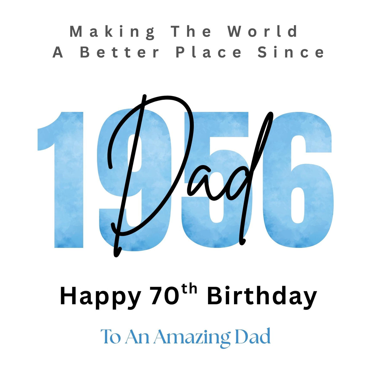 Personalized 70th Birthday Card For Dad, Funny Birth Year Custom Name Greetings For Men