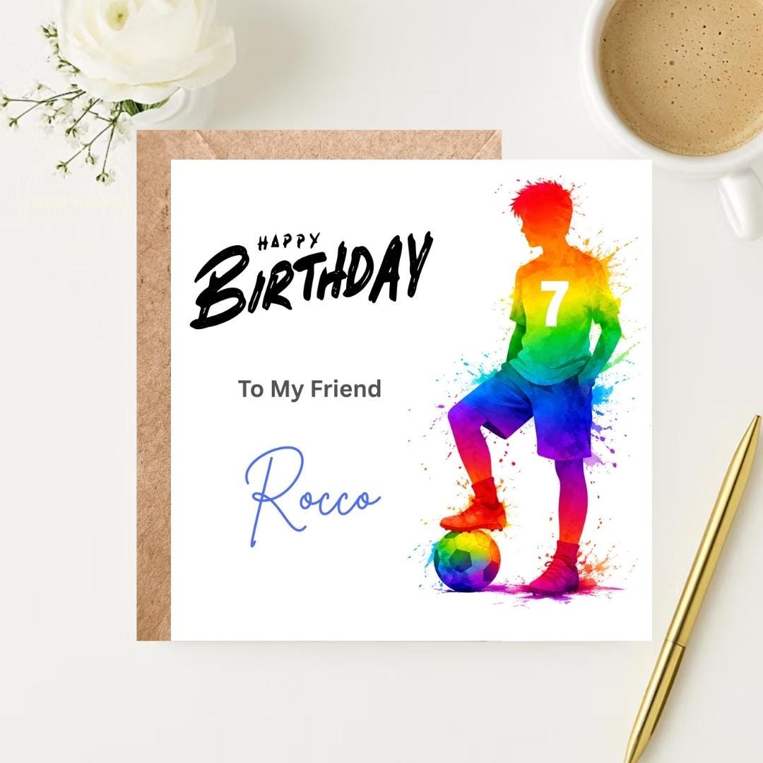 Personalized Football Birthday Card for Grandson, Nephew, Brother, Friend