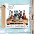 Personalized Beer Birthday Card for Men, Custom Name Brother In Law, Son InLaw Cards