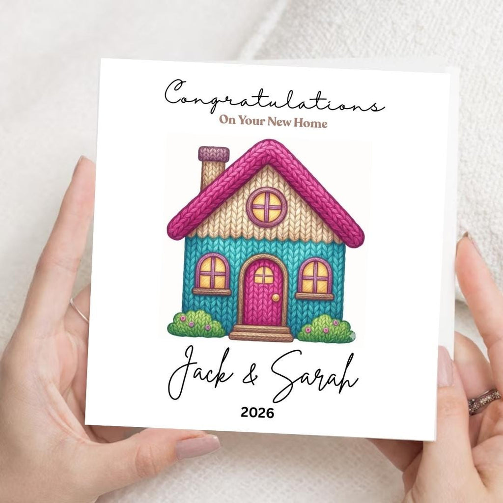 Personalized New Home Congratulations Card, Housewarming Gift, Custom Address Name Cards