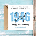 Personalized 80th Birthday Card For Dad, Birth Year Custom Name Greeting