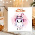 Personalized Halloween Cards: Spooky Ghost & Pumpkin Card