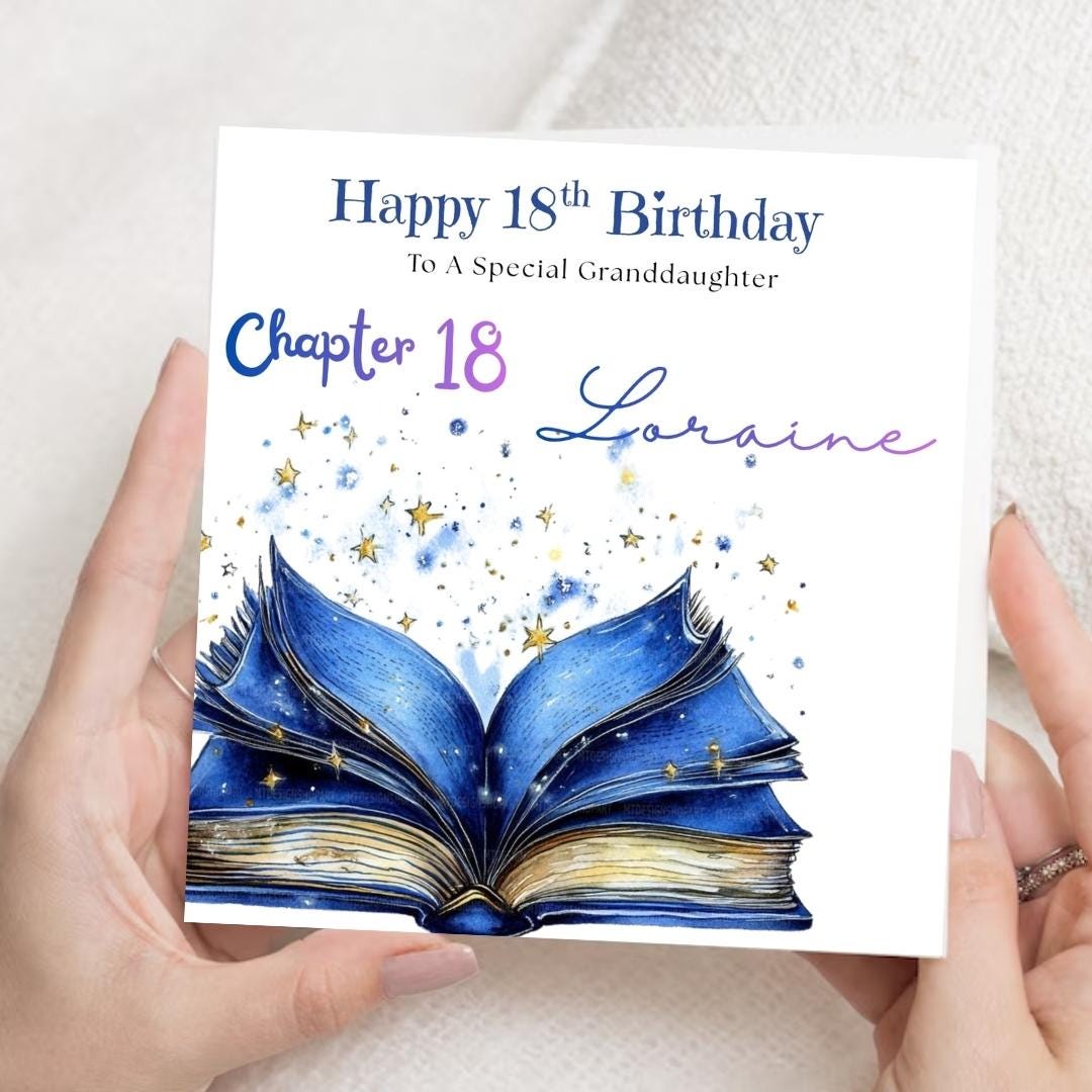 Personalized Chapter 18 Birthday Card, Daughter, Sister, Friend, Book Magical Floral Sparkly Design