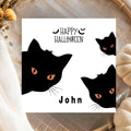 Personalized Halloween Cards With Name, Spooky Cats & Pumpkins Greetings